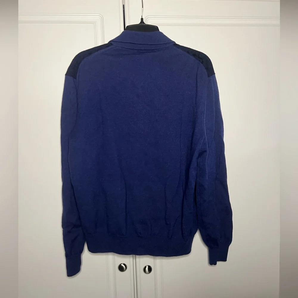 Vintage Tulliano 100% Wool Knit Polo Lace Front Sweater Size XL